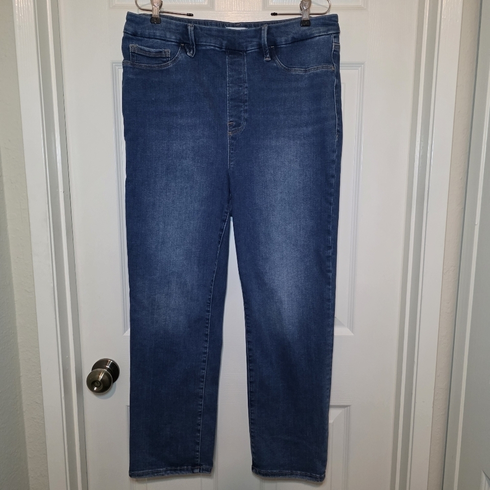 Good American Jeans Womens Size 5 Pull On High Rise Straight Power Stretch 2XL